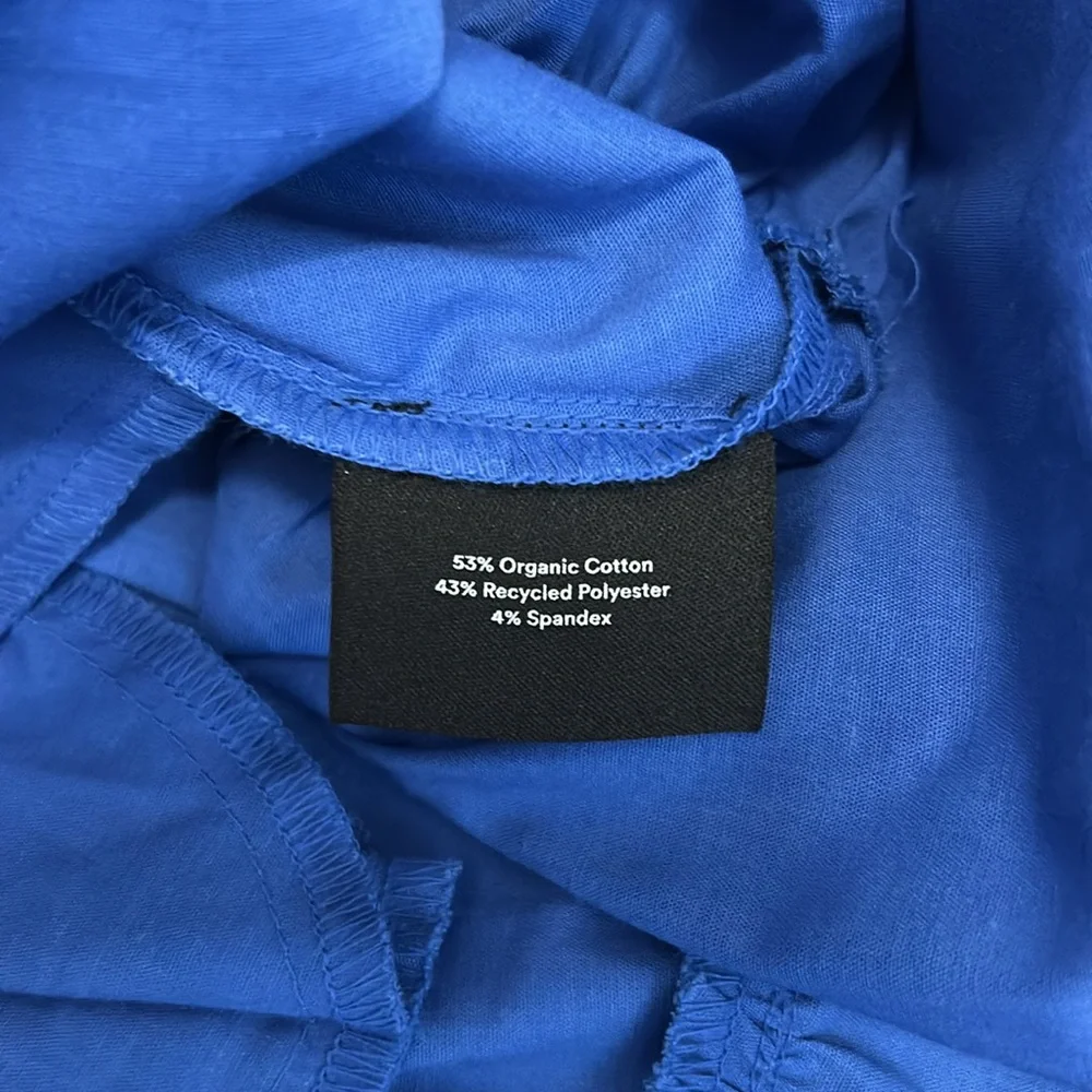 Summersalt Coastal Poplin Ruffle Neck Midi/Maxi Dress Blue - Picture 11 of 11